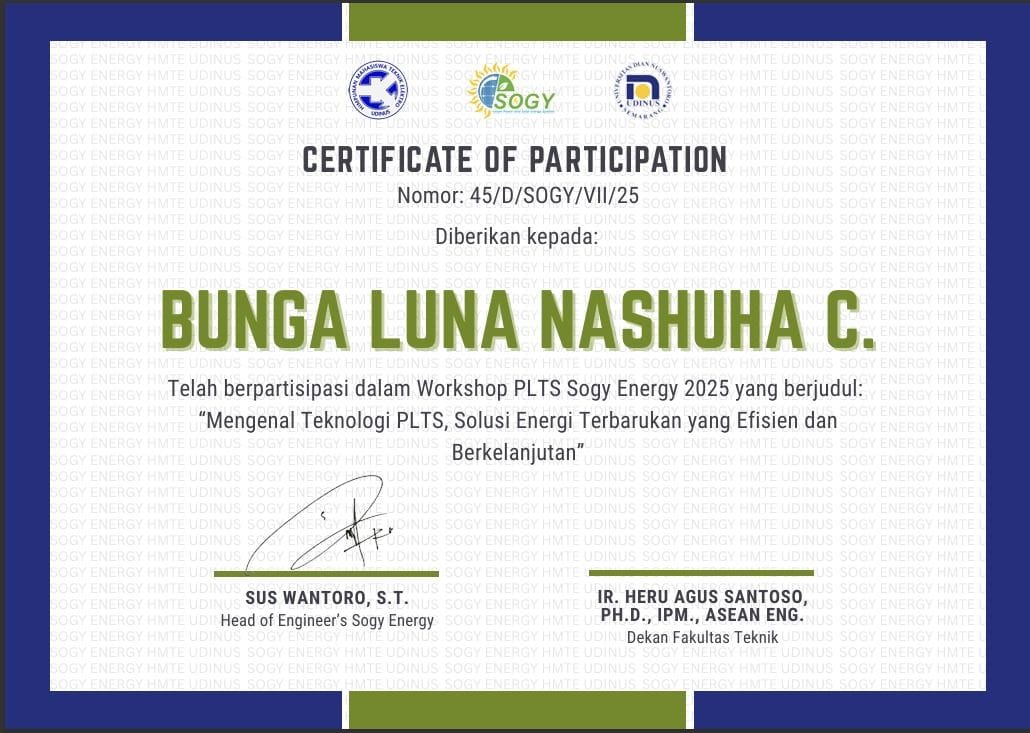 Sertifikat Peserta Workshop PLTS